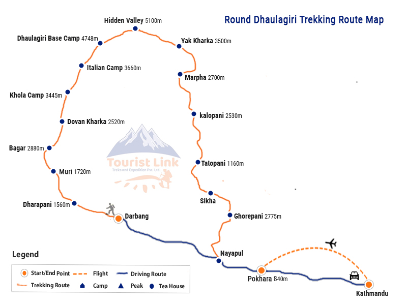 Round Dhaulagiri Trekking Tourist Link Trek